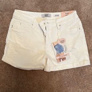 White midi shorts